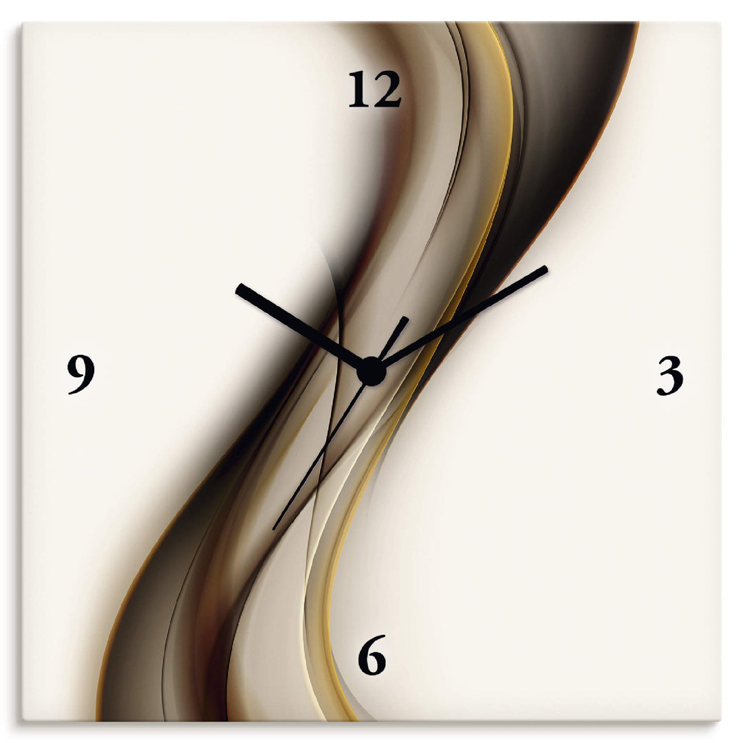 ARTLAND Wanduhr ohne Tickgeräusche Alu Quarzuhr 30x30 cm Quadratisch Lautlos Abstrakte Kunst Design