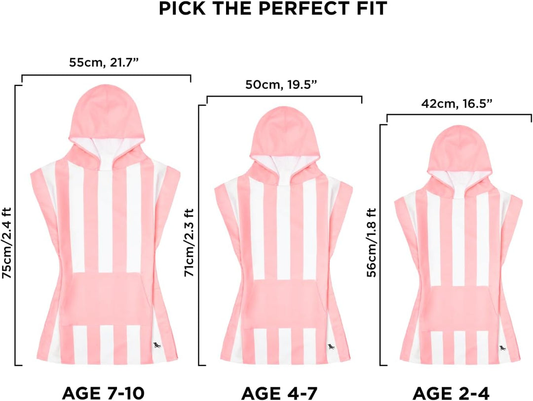 Dock &amp; Bay Poncho with Hood - for Kids - Super Absorbent, Quick Dry - Includes Bag - Cabana Light -