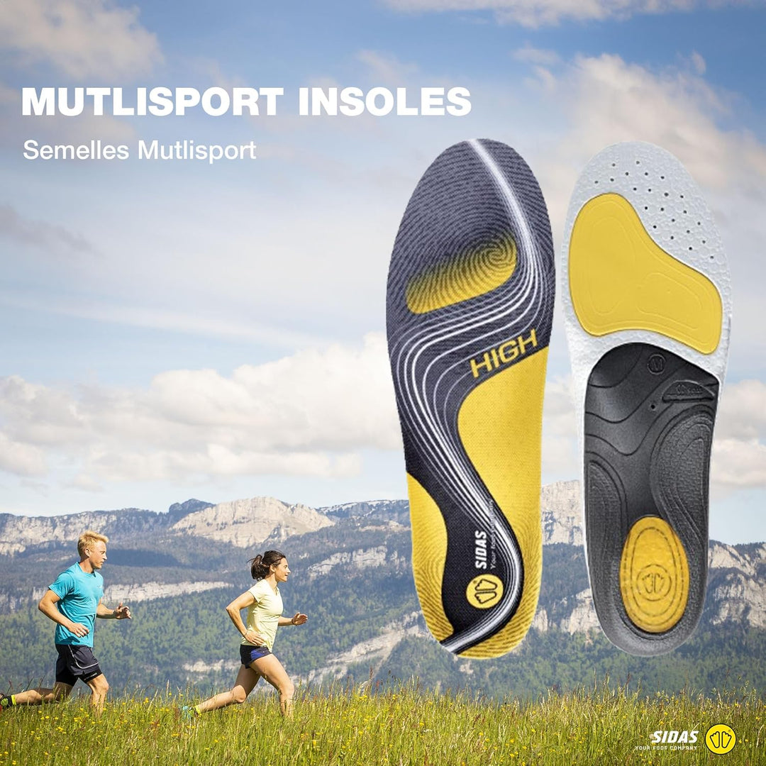 Sidas 3feet Activ' High-einlegesohlen Sohlen XS : 35-36 Yellow Black, XS : 35-36 Yellow Black