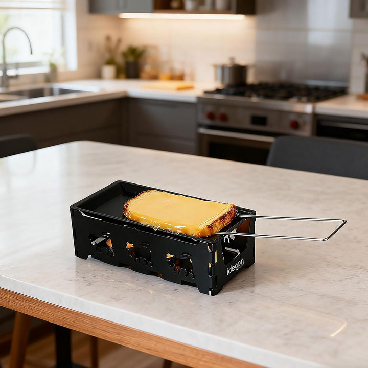 ideoon 3er-Set Faltbares Raclette-Teelicht für 1-2 Personen, Raclette Set ohne Strom inkl. Teelichte