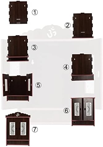 CrazyInk Crazyink-512 Puja-Tempel aus Holz, zum Aufhängen, für Zuhause, für Pooja-Zimmer, Mandirholz