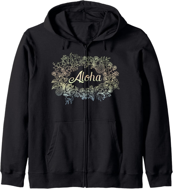 Aloha Hawaii-T-Shirt, Hawaii, Strand, Blumen, Tiki, Luau, Party Kapuzenjacke