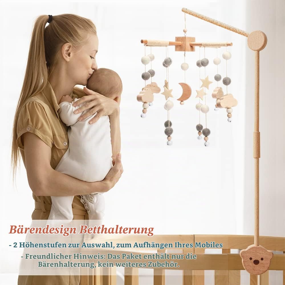 Promise Babe Baby Mobile Halterung Holz Bär Design, Babybett Wickeltisch DIY Mobile Halterung Höhenv