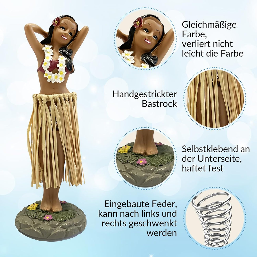 Baoblaze Hawaiianische Tänzerin Auto, Mini Hawaiian Dashboard Doll, Hawaii Hula Girl Posing, Hawaiia