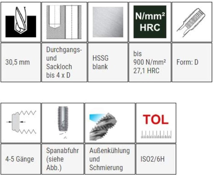 BAER Einschnittgewindebohrer MF 32 x 1,5 HSSG Form D Gewindeschneider - Gewinde Bohrer - Gewindebohr