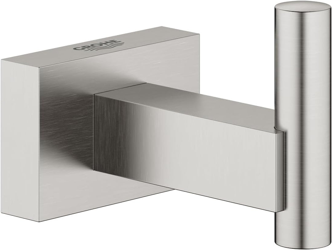 GROHE Essentials Cube | Badaccessoires - Bademantelhaken | Verdeckte Befestigung | supersteel | 4051
