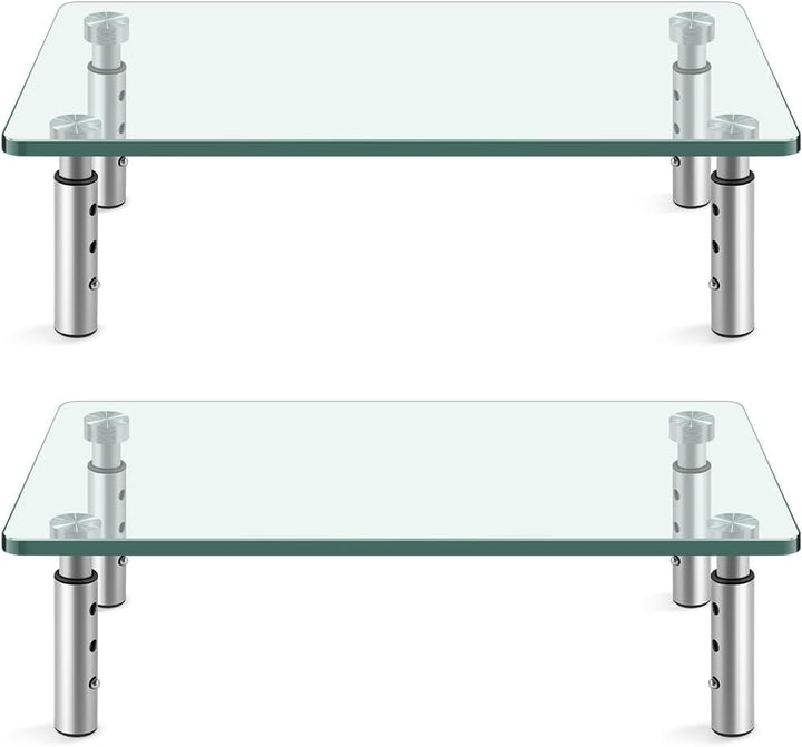 KKTONER GLAS Monitor Stand mit höhenverstellbar für Home Office PC Laptop Computer Bildschirm Riser