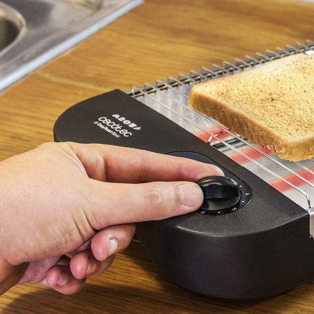 Cecotec Flachtoaster Turbo EasyToast Basic. 3 Quarzheizkörper, 6 Leistungsstufen, Krümelschublade, K