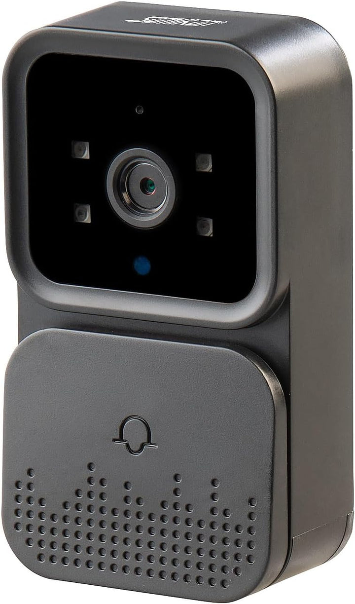 Somikon Funkklingel mit Kamera: Kabellose Plug-&-Play-Video-Funkklingel mit Monitor, IR-LEDs, schwar