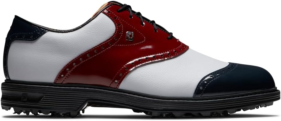 FootJoy Herren Premiere Serie Wilcox Golfschuh 39.5 EU Rot Weiss Blau, 39.5 EU Rot Weiß Blau