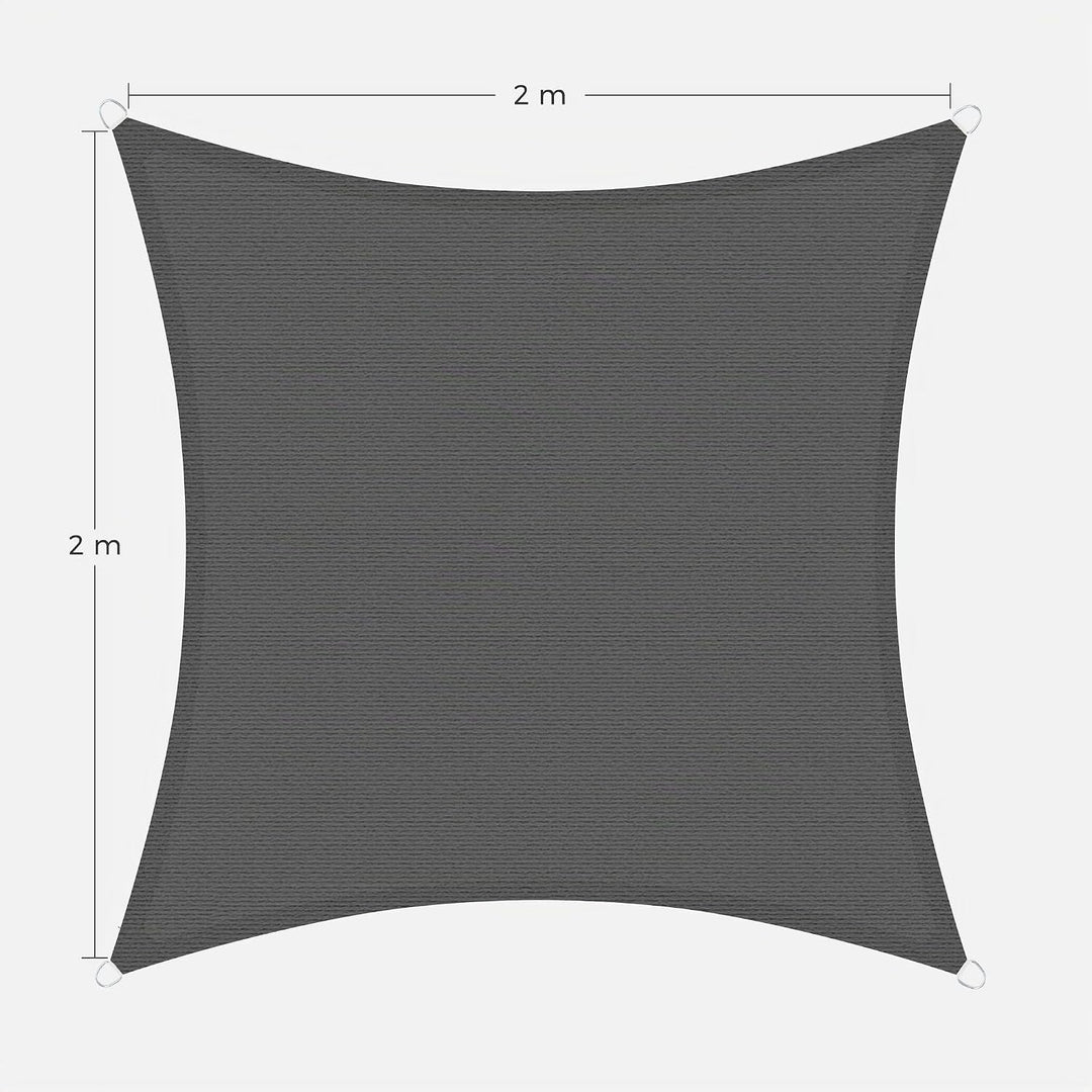 SONGMICS Sonnensegel 2 x 2 m, Sonnenschutz aus HDPE-Gewebe, luftdurchlässig, wasserdurchlässig, für
