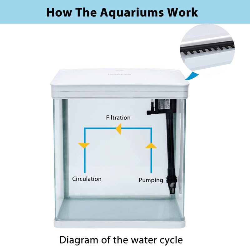 Nobleza - 7L Mini Aquarium Komplettset, Nano Aquarium Stabiles Einsteigerbecken mit LED-Beleuchtung