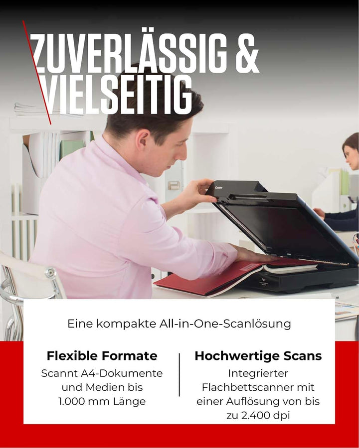Canon DR-F120 imageFORMULA Flachbett- und Einzugsscanner A4, 2400dpi, 50 Blatt ADF, 20 Seiten/Min, P