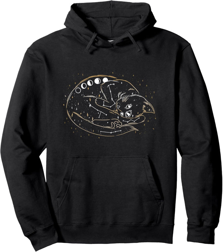 Tolles Katzen-Design mit einer handgezeichneten Galaxie-Katze. Pullover Hoodie