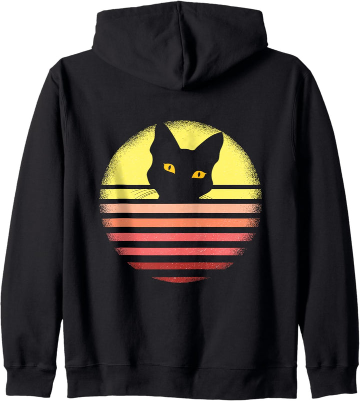 Backprint Retro Katze Kapuzenjacke