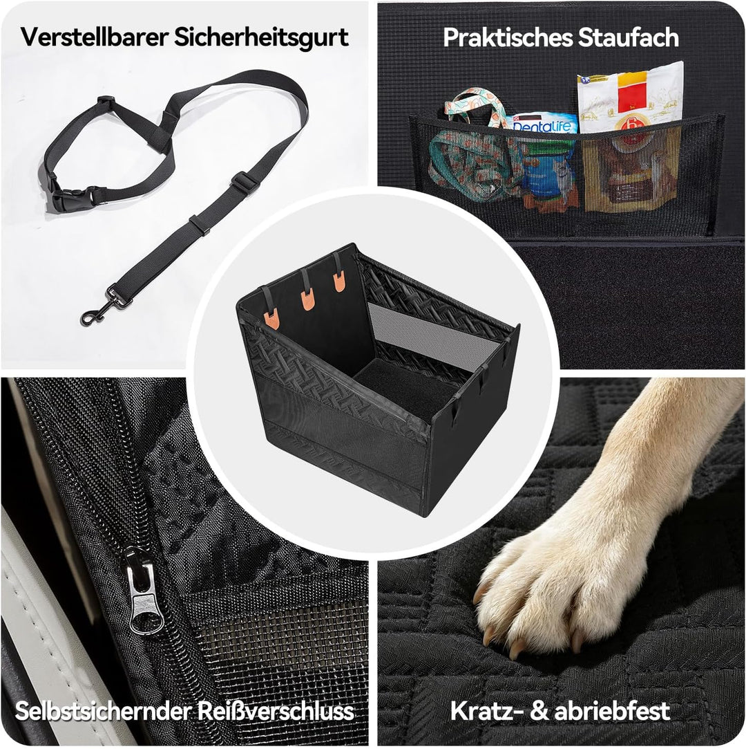 Hundesitz für Grosshunde bis 25kg – Sicherer Autositzbezug für Rücksitz, Robuster Hunde-Boostersitz