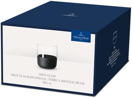 Villeroy & Boch – Manufacture Rock Shot Glas Set/ Schnapsglas, Set 4 teilig, Kristallglas mit mattsc