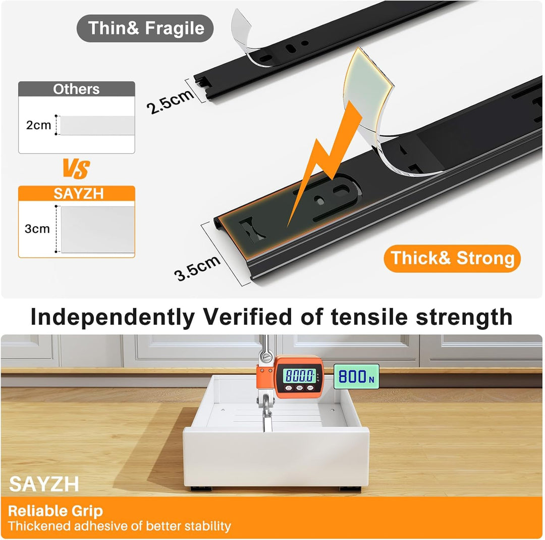 SAYZH Teleskopschublade, Ausziehbare Schubladen-Aufbewahrungsregale für Küchenschränke, Ausziehbare