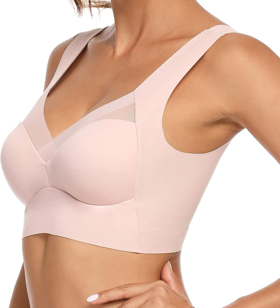 WOWENY BH Damen Ohne Bügel Schlaf Bustier Tops Spitze Bralette Bügelloser Klassischer T Shirt BH Sch