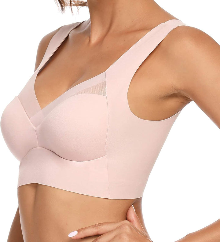WOWENY BH Damen Ohne Bügel Schlaf Bustier Tops Spitze Bralette Bügelloser Klassischer T Shirt BH Sch
