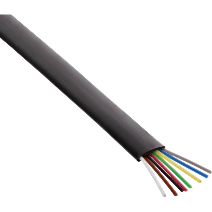 InLine 68818 Modularkabel, 8adrig Flachband schwarz, 100m Ring