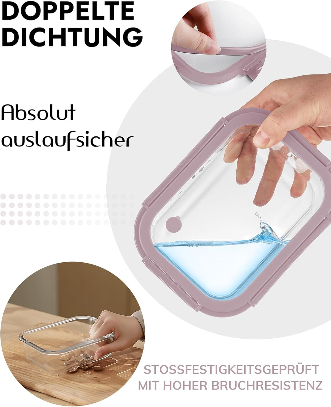 Glasbehälter mit Deckel, 10Stück – Luftdichte Frischhaltedosen für Meal Prep, Vorratsdosen für Küche