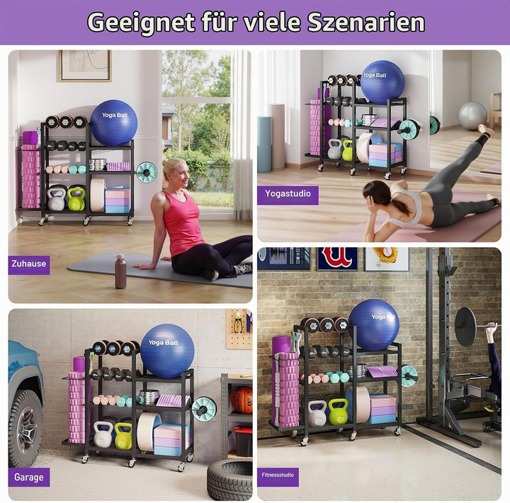 7-Stufiger Hantelständer, Multifunktionale Hantelablage, Home Gym Aufbewahrung für Hanteln, Kettlebe
