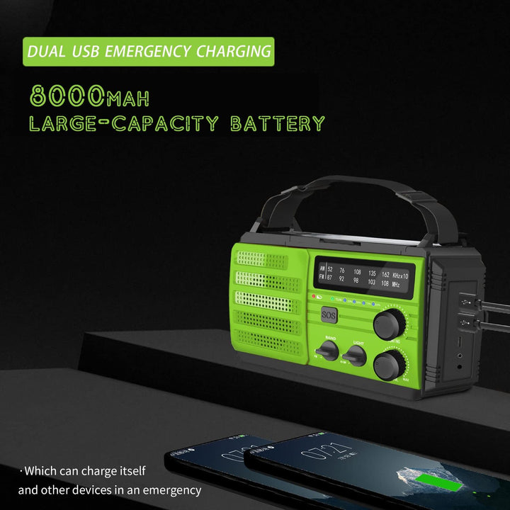 Solar Kurbelradio Notfall Outdoor Radio mit AM/FM 8000Mah Hand kurbel Notfall Radio Taschenlampen Be