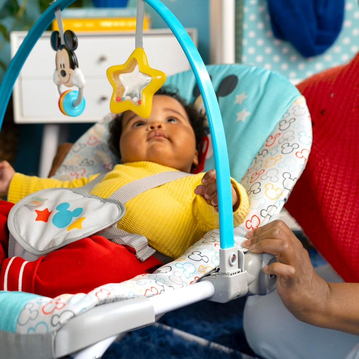 Bright Starts, Disney Baby, Mickey Mouse Original Bestie, Wippe für Babies und Kleinkinder mit Vibra