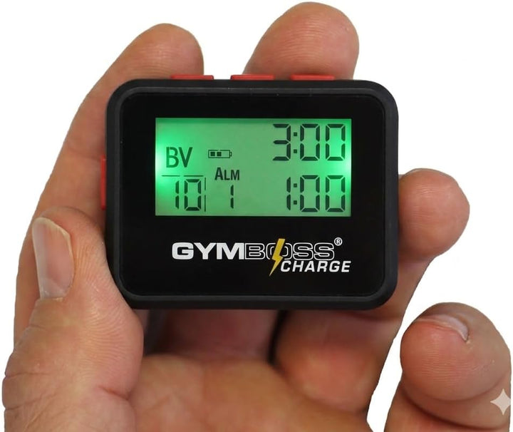 Gymboss Charge Intervall-Timer und Stoppuhr (Schwarz/Rot), Schwarz/Rot