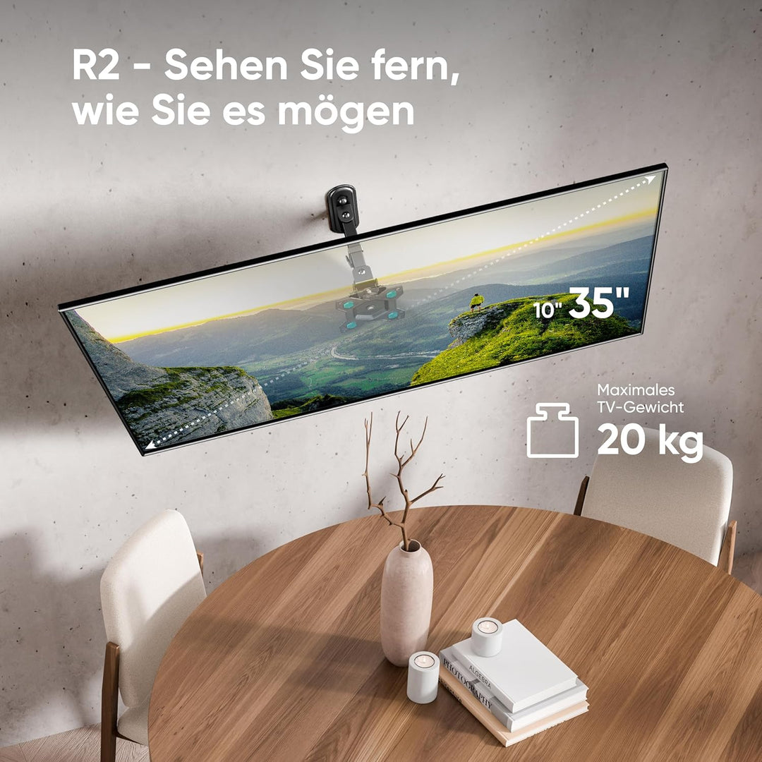 ONKRON Monitor Wandhalter schwenkbar & neigbar für 10-32 Zoll TV Wandhalterung, Flach&Curved Bildsch