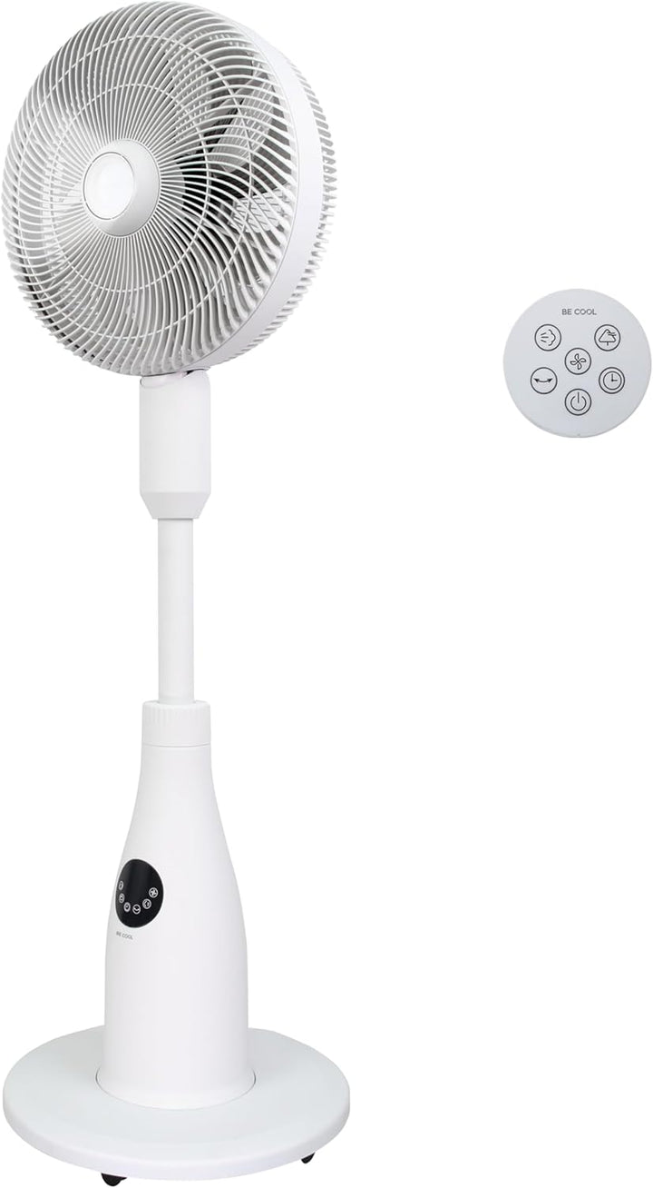Be Cool Premium Sprühnebel Standventilator mit Fernbedienung | 80W | 2L Wassertank | 1500 m³/h | Osz