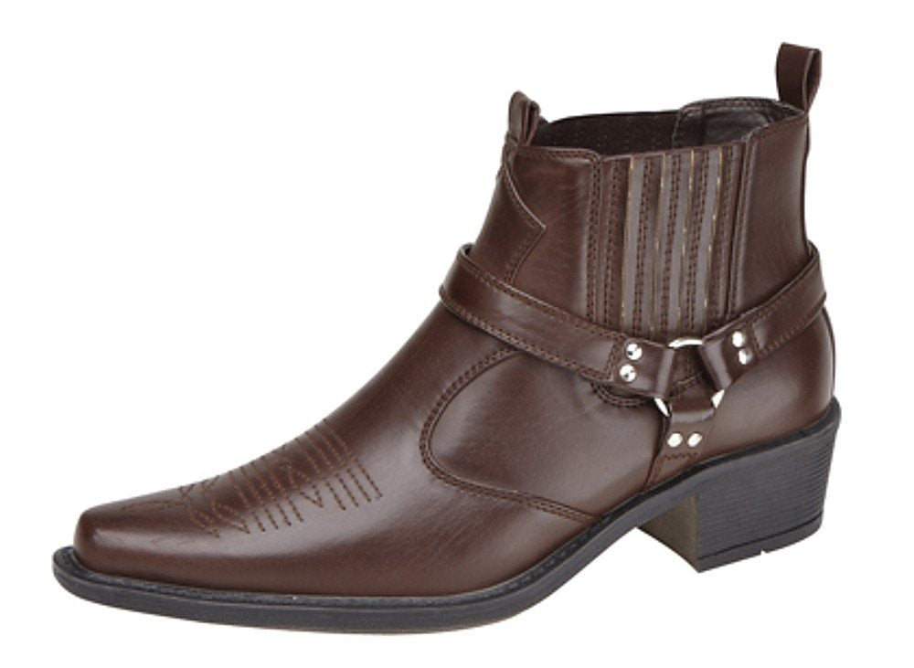 Us Messing Cuban Heel Steigbügel Western Kuh Stiefel 46 EU Dunkelbraun, 46 EU Dunkelbraun