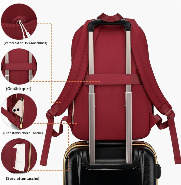 Rucksack Laptop Damen Rucksack Mädchen für Universität Studium Arbeit Büro,Lehrerrucksack Schulrucks
