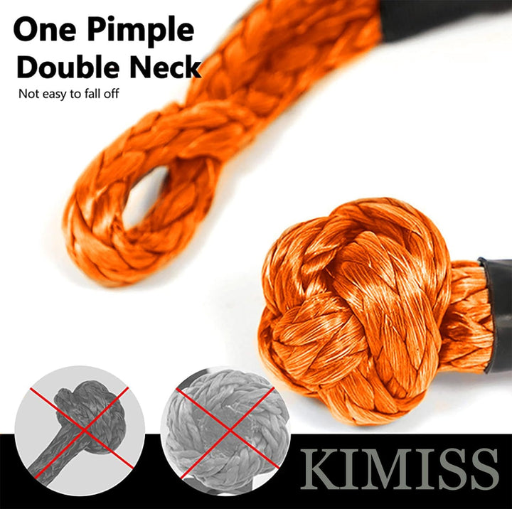 KIMISS Soft Schäkel, 2 Stück Synthetik Soft Schäkel 21 Tonnen Bruchfestigkeit Flexibler Leichter Sei