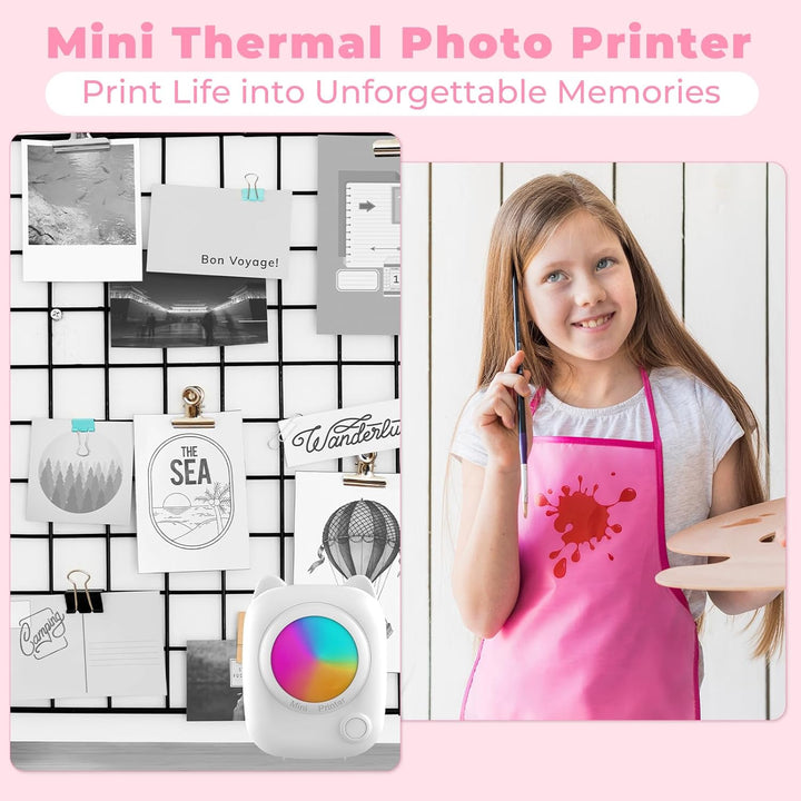 ZZXLOPEZ Mini Drucker, Tragbarer Mini Fotodrucker Thermodrucker Smartphone Taschendrucker, Wireless