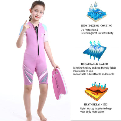 ZCCO Neoprenanzug Kinder, Kids Neoprenanzug 2.5mm Neopren Thermal Badeanzug, Neopren Front Zipper Ta