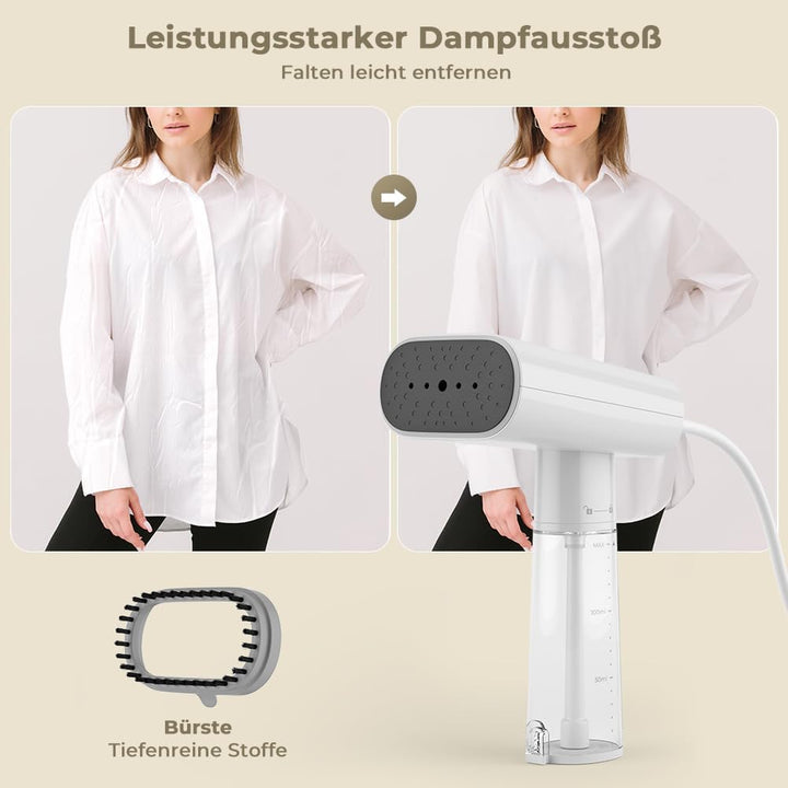 Vpcok Direct Steamer 1000W, Reisebügeleisen mit 150ml Wassertank Klein und Leicht， Portables Hand-Da