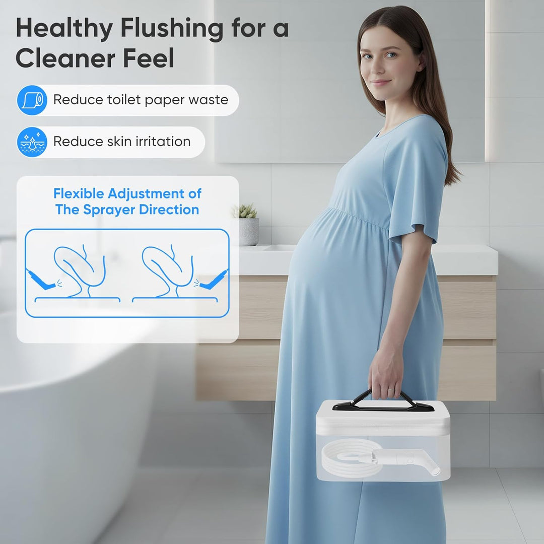 Elektrisches Reise Bidet 2.3L, Electric Bidet Mobiles Portable Bidet mit 1.2M Schlauch, Tragbar für