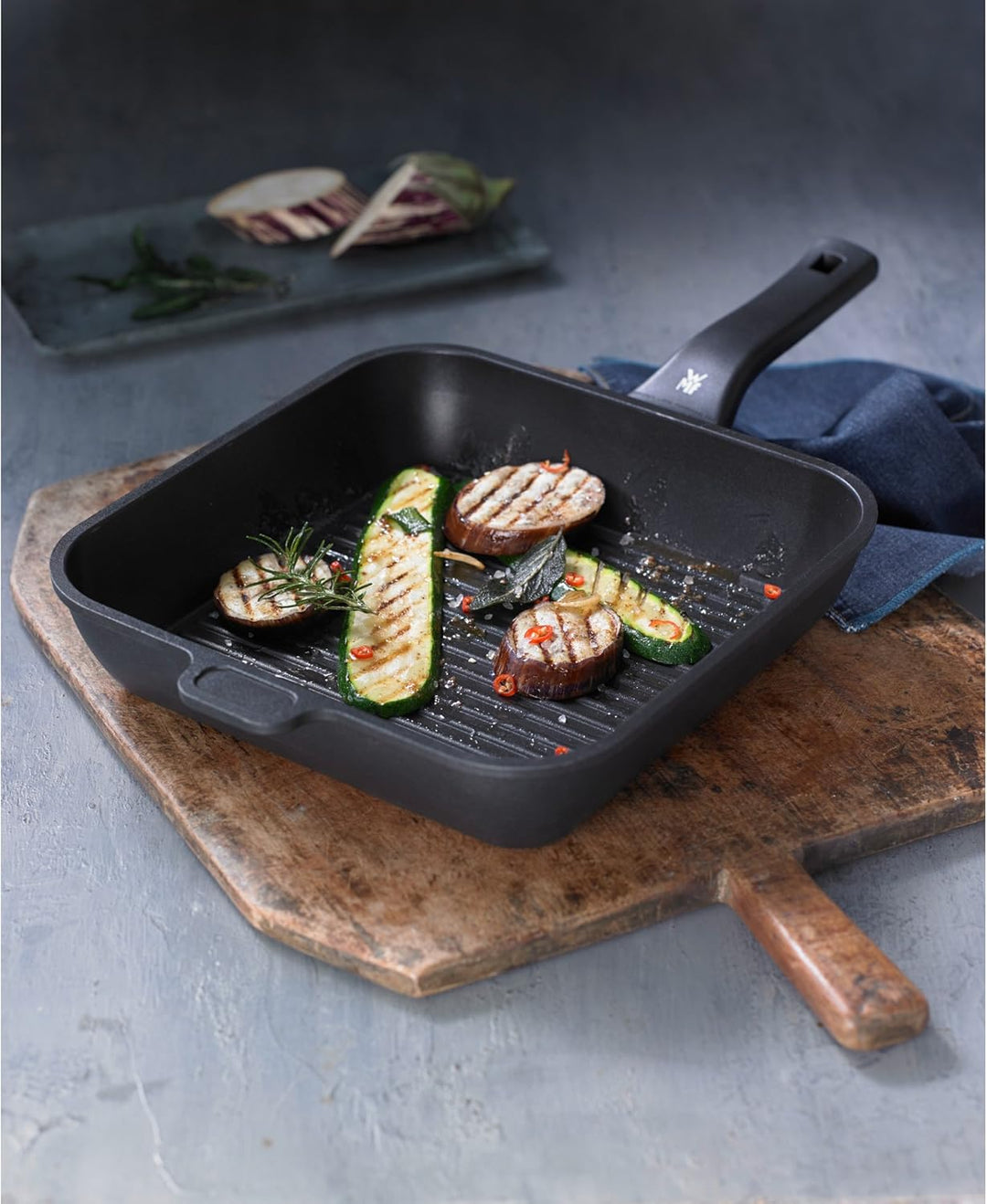 WMF Permadur Premium Grillpfanne 28 cm Induktion, Aluminium beschichtet, Steakpfanne ideal zum knusp