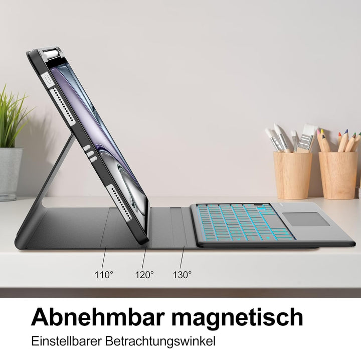 Tastatur für iPad Air 13" M4 2026/M2/M3 (2024/2025) mit Touchpad, Hülle mit Tastatur für iPad Pro 12