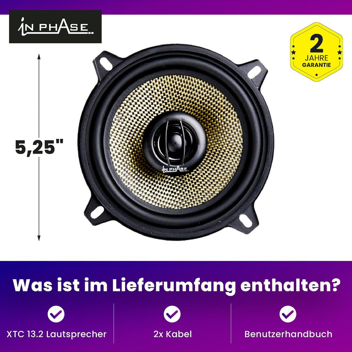 In Phase XTC13, 2 Koaxial Lautsprecher System 210 W Spitzenleistung Richtungsbezogene Hochtöner XTC1