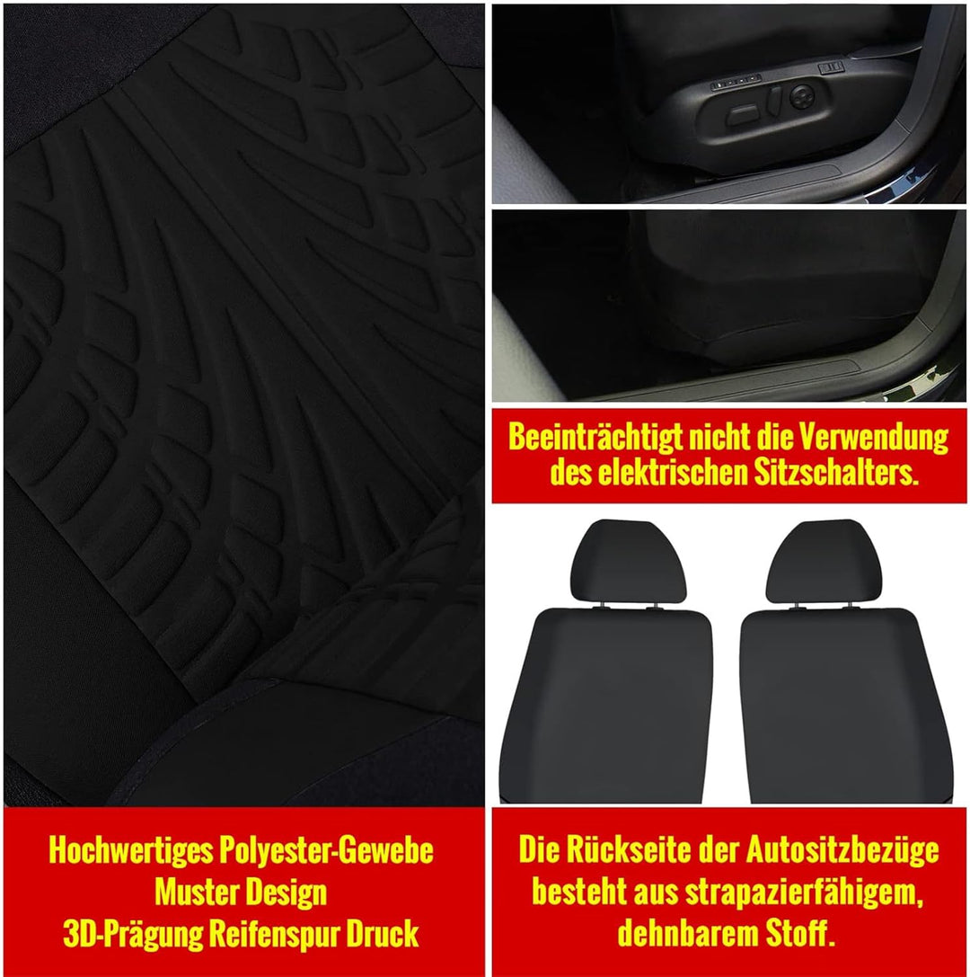AUTOYOUTH Autositzbezüge Universal Fit Komplettset Autositzschoner Reifenschienen Autositzzubehör, S