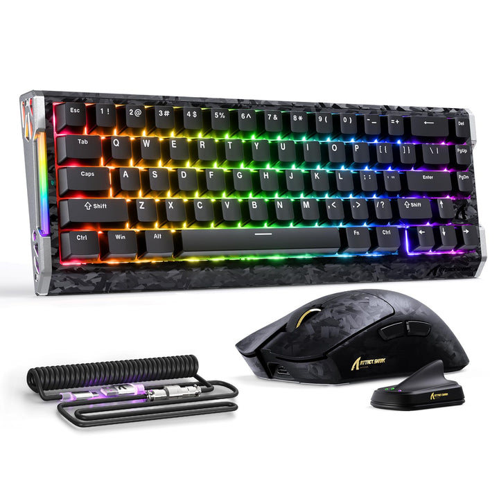 ATTACK SHARK 8000 Hz Carbonfaser-Schnellauslöser Kabelgebundenes magnetisches Gaming-Tastatur Hot-Sw
