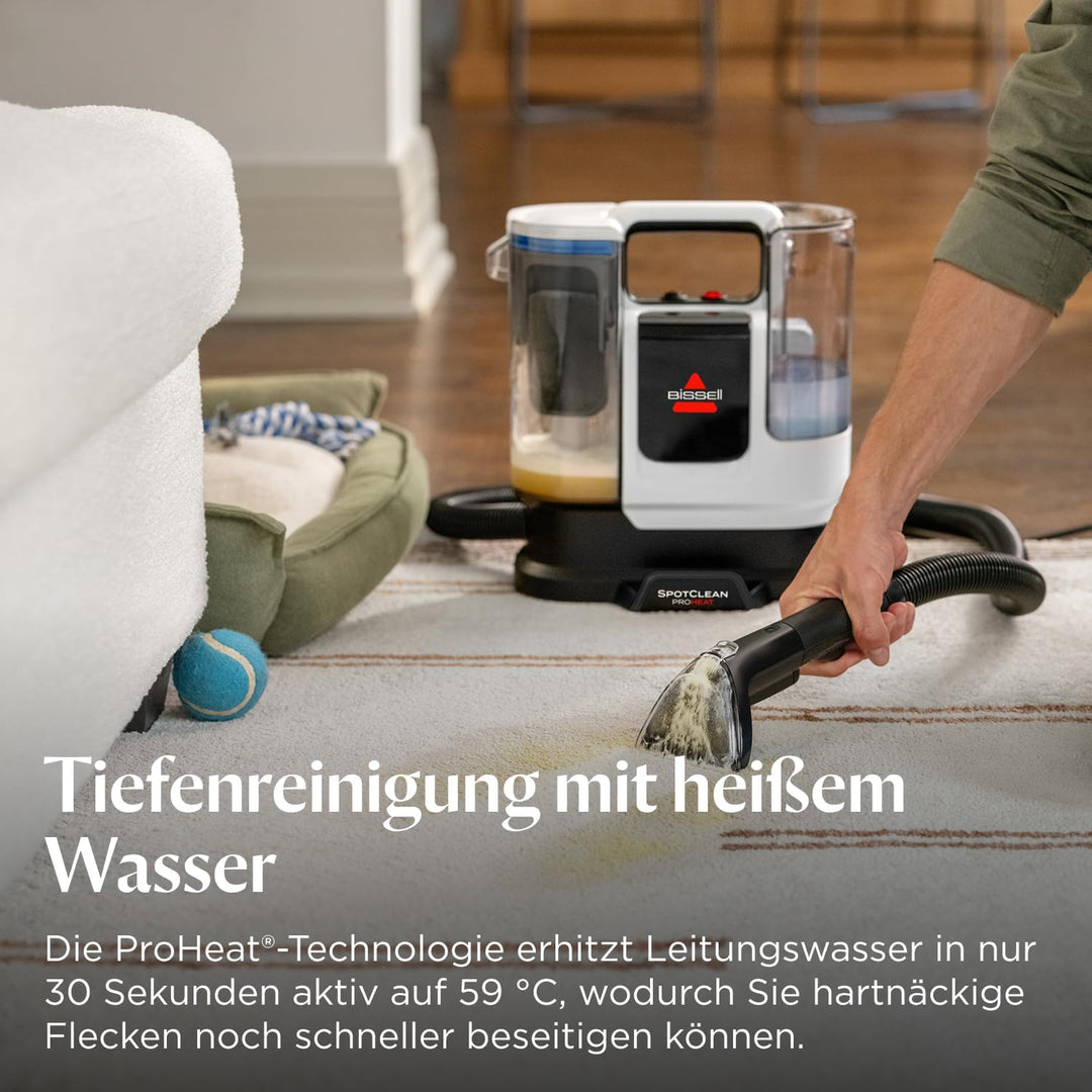 BISSELL SpotClean ProHeat Advanced Teppichreiniger und Polsterreiniger Gerät, Nasssauger und Waschsa