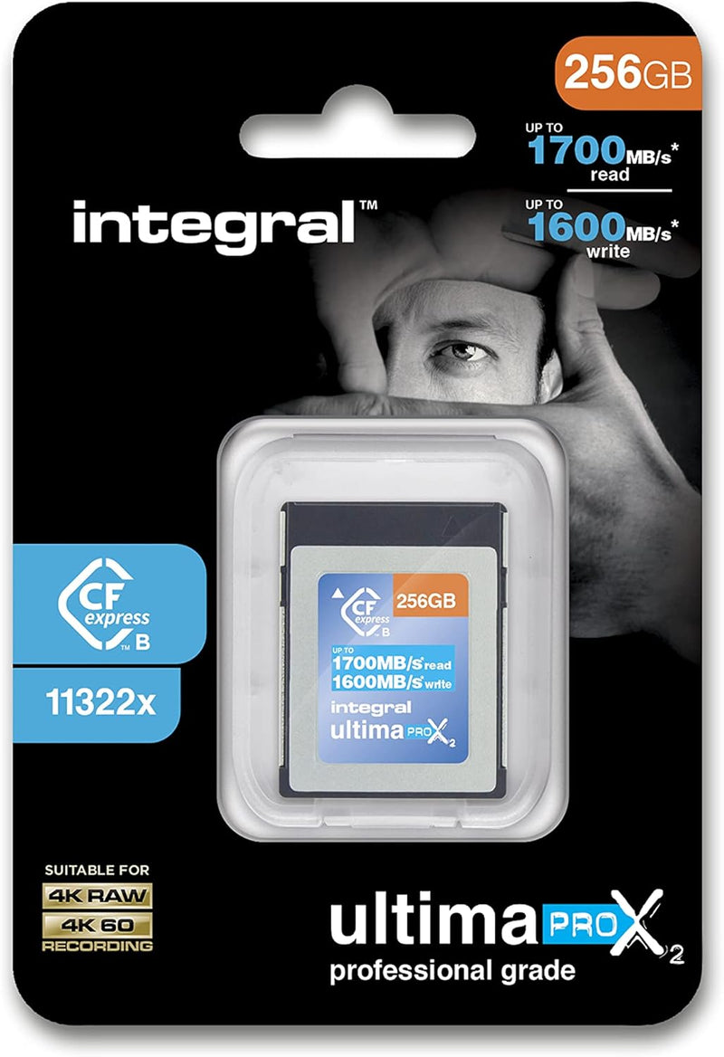 Integral 256 GB CFexpress-Speicherkarte Typ B 2.0 1700MB/s Lese- 1600MB/s Schreibgeschwindigkeit Ent