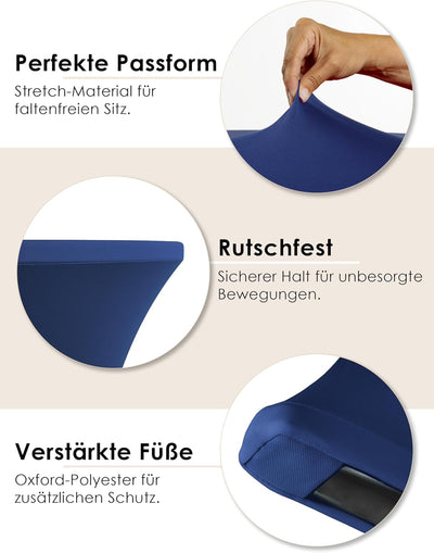 Gräfenstayn 2er-Set Stretch Stehtischhusse Diana mit Öko-Tex Siegel, Verstärkung im Fussbereich, in
