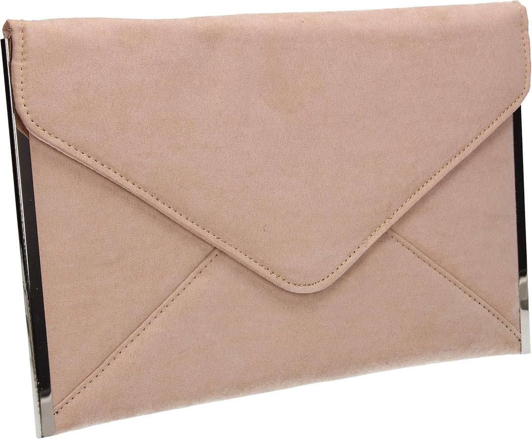 SwankySwans Damen-Clutch Louis, Veloursleder/Samt, schlankes Briefumschlag-Design, ideal für Partys,
