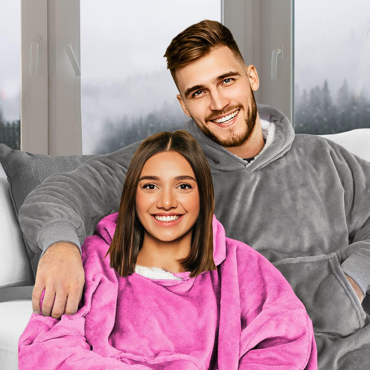 KolnAix Hoodie Decke, Oversize Pullover für Damen und Herren, Flauschiger Kuschelpullover mit Kapuze