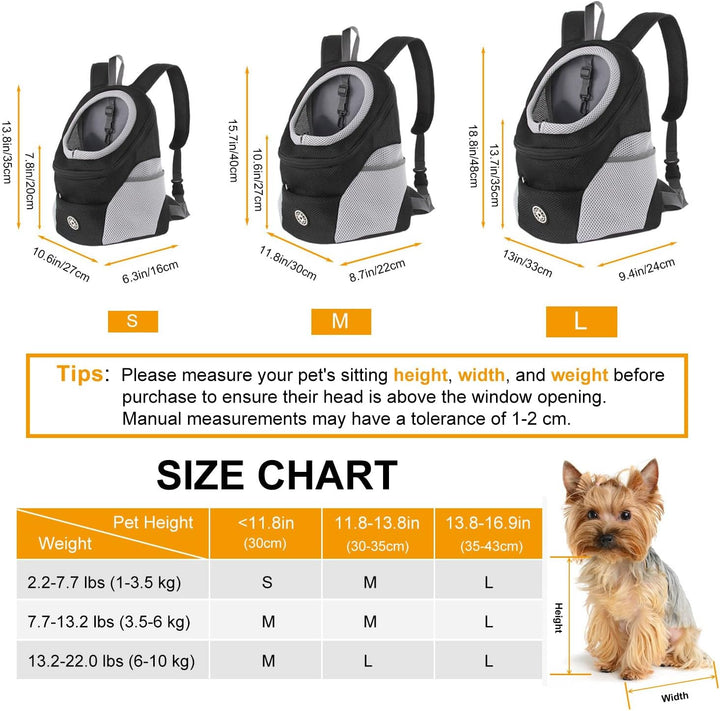 M MUNCASO Hundetrage-Rucksack Welpentasche Kleine Haustier-Fronttasche mit Atmungsaktivem, Head-Out-